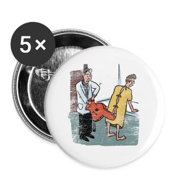 Gewissenhafter Urologe Harnleiter - Buttons groß 56 mm (5er Pack) - Weiß - Vorne