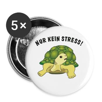 nur kein stress - Buttons groß 56 mm (5er Pack) - Weiß - Vorne