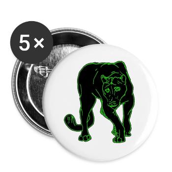 Panther - Buttons groß 56 mm (5er Pack) - Weiß - Vorne