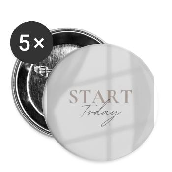 START TODAY - Buttons groß 56 mm (5er Pack) - Weiß - Vorne