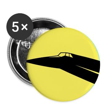 Concorde und Sonne - Buttons groß 56 mm (5er Pack) - Weiß - Vorne