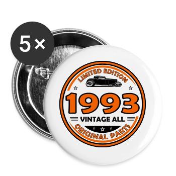 Jahrgang 1993 - Buttons groß 56 mm (5er Pack) - Weiß - Vorne