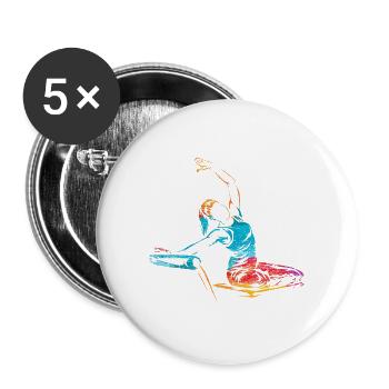 Schwungvolle Pilates Körpermitte - Buttons groß 56 mm (5er Pack) - Weiß - Vorne