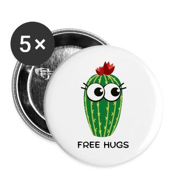 free hugs cactus - Buttons groß 56 mm (5er Pack) - Weiß - Vorne