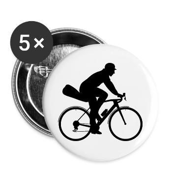 Radler mit Satteltasche - Buttons groß 56 mm (5er Pack) - Weiß - Vorne