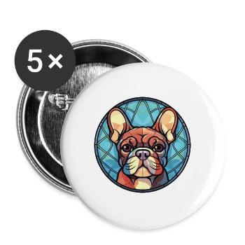 Deutsche Pinscher Hunderasse Aquarell Illustration - Buttons groß 56 mm (5er Pack) - Weiß - Vorne