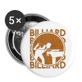 Cooles Billard Shirt - Billardspieler Snooker - Buttons groß 56 mm (5er Pack) - Weiß - Vorne