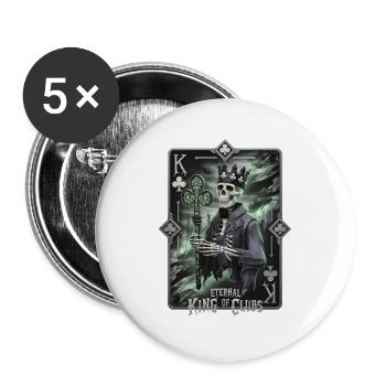 Eternal King of Clubs - Buttons large 2.2''/56 mm (5-pack) - white - Front