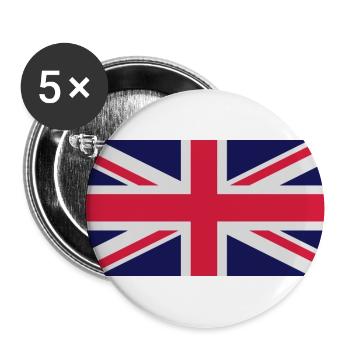 UNION JACK 2 - Buttons groß 56 mm (5er Pack) - Weiß - Vorne