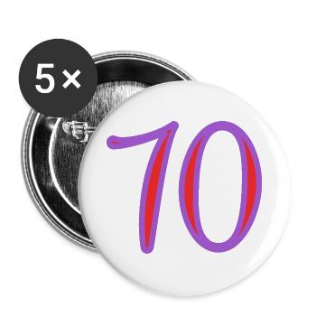 70. 70 YEARS. 70TH ANNIVERSARY. 70TH ANNIVERSARY. - Buttons large 2.2''/56 mm (5-pack) - white - Front
