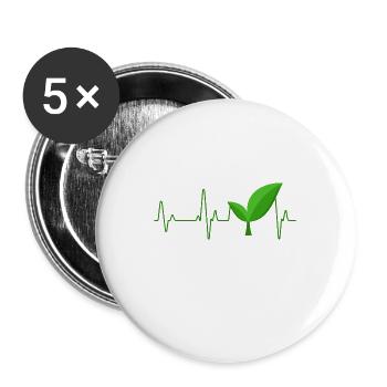 Vegan - Lot de 5 grands badges (56 mm) - blanc - Devant