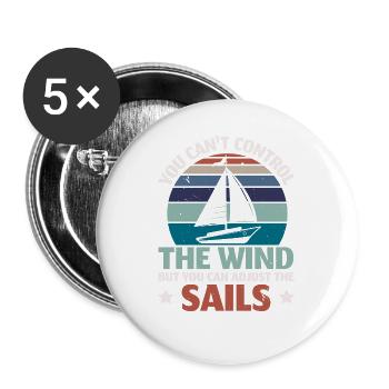 Du kannst die Segel setzen Seemann Nautisches Schi - Buttons groß 56 mm (5er Pack) - Weiß - Vorne