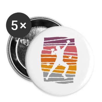 Bouldern Bergsteiger Boulder Klettern - Buttons groß 56 mm (5er Pack) - Weiß - Vorne