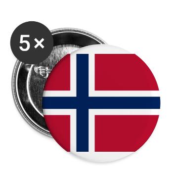 Norwegen - Buttons groß 56 mm (5er Pack) - Weiß - Vorne
