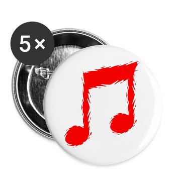 Musiknote Musik - Buttons groß 56 mm (5er Pack) - Weiß - Vorne