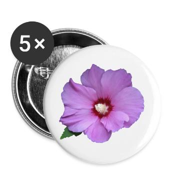 Rose rosa Blume Roseneibisch - Buttons groß 56 mm (5er Pack) - Weiß - Vorne