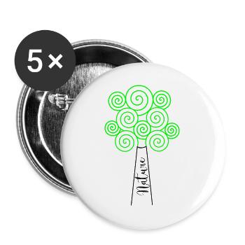 BAUM. NATUR. ÖKOLOGIE - Buttons groß 56 mm (5er Pack) - Weiß - Vorne