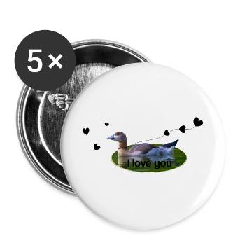love you I love you - Buttons groß 56 mm (5er Pack) - Weiß - Vorne