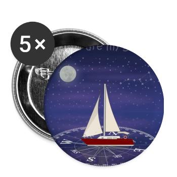 Sterne sind mein Wegweiser - Buttons groß 56 mm (5er Pack) - Weiß - Vorne