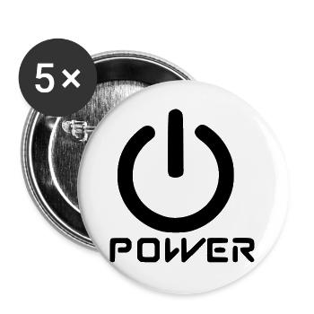 Macht - Buttons groß 56 mm (5er Pack) - Weiß - Vorne