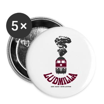 Ludmilla vor mit Rauch BR 130 131 132 230 231 232 - Buttons groß 56 mm (5er Pack) - Weiß - Vorne