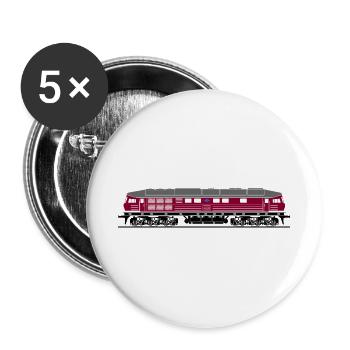 BR 130 Seite weinrot DR Reichsbahn - Buttons groß 56 mm (5er Pack) - Weiß - Vorne