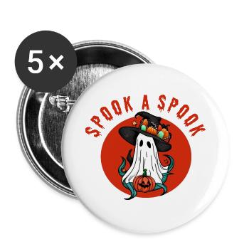 Erschrecke einen Spuk! - Buttons groß 56 mm (5er Pack) - Weiß - Vorne
