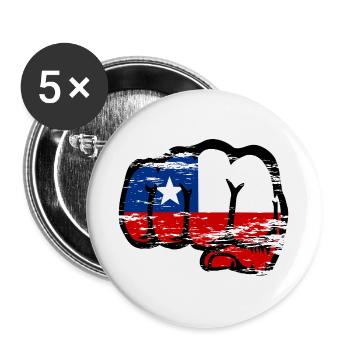 Chile Flagge Faust used - Buttons groß 56 mm (5er Pack) - Weiß - Vorne