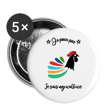 BAUER. BAUER. LANDWIRTSCHAFT. FIRMA - Buttons groß 56 mm (5er Pack) - Weiß - Vorne