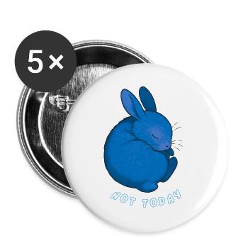 Rabbit - Nicht heute - Buttons groß 56 mm (5er Pack) - Weiß - Vorne