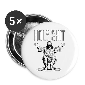 Holy Shit - Buttons groß 56 mm (5er Pack) - Weiß - Vorne