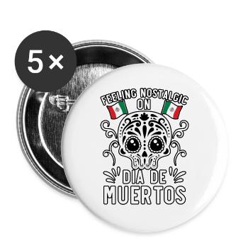 Feeling Nostaligic Dia De Muertos Dia De Muertos - Buttons groß 56 mm (5er Pack) - Weiß - Vorne