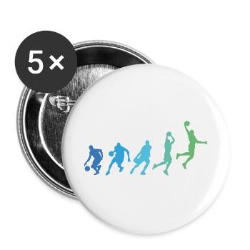 Basketball Spieler Dunking Basketballer Sequenz - Buttons groß 56 mm (5er Pack) - Weiß - Vorne
