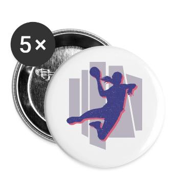 Handball Frauen Handballerin Handballspielerin - Buttons groß 56 mm (5er Pack) - Weiß - Vorne