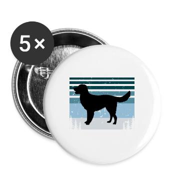 Deutsch Langhaar Vorstehhund Silhouette Retro - Buttons groß 56 mm (5er Pack) - Weiß - Vorne