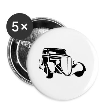 Cars - Buttons groß 56 mm (5er Pack) - Weiß - Vorne