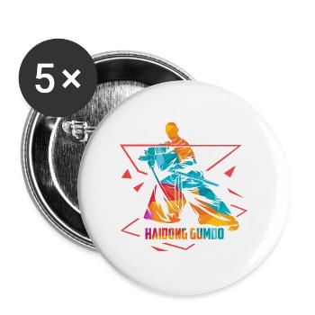 Leidenschaftlicher Haidong Gumdo - Buttons groß 56 mm (5er Pack) - Weiß - Vorne