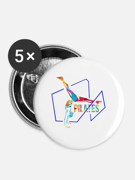 Sanfte Pilates Trainingseinheit - Buttons groß 56 mm (5er Pack) - Weiß