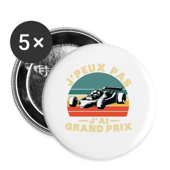 Ich kann nicht, ich habe einen tollen Preis - Buttons groß 56 mm (5er Pack) - Weiß - Vorne