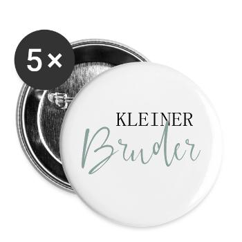 Kleiner Bruder - Buttons groß 56 mm (5er Pack) - Weiß - Vorne