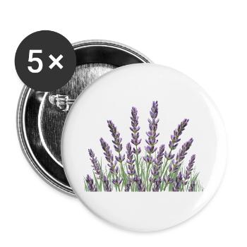 Lavendelhalme Lavendel - Buttons groß 56 mm (5er Pack) - Weiß - Vorne