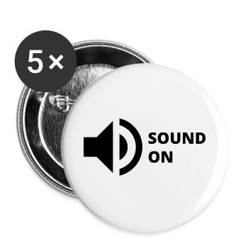 Ton am Lautsprecher - Buttons groß 56 mm (5er Pack) - Weiß - Vorne