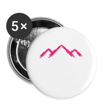 Berg Bergsteigen Rosa Berglauf - Buttons groß 56 mm (5er Pack) - Weiß - Vorne
