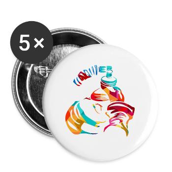 Konzentrierter Anästhesist Klinikalltag - Buttons groß 56 mm (5er Pack) - Weiß - Vorne