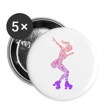 Rollschuhe Kinder Roller Skates Rollschuh Mädchen - Buttons groß 56 mm (5er Pack) - Weiß - Vorne
