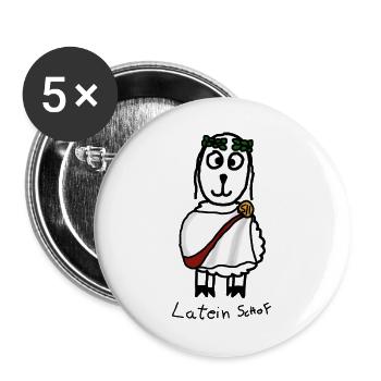 Latein ScHoF - Buttons groß 56 mm (5er Pack) - Weiß - Vorne