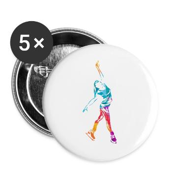 Anmutige Schlittschuhläuferin Kür - Buttons groß 56 mm (5er Pack) - Weiß - Vorne
