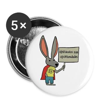Maus - Hindernisse sind Chancen - Buttons groß 56 mm (5er Pack) - Weiß - Vorne