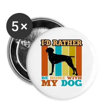Alte dänische Vorstehhund-Silhouette Retro-Sonnenuntergang - Buttons groß 56 mm (5er Pack) - Weiß - Vorne