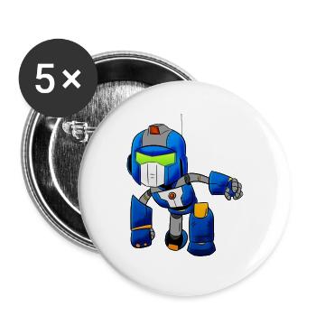 Robot - Buttons groß 56 mm (5er Pack) - Weiß - Vorne